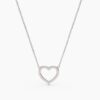 925 Sterling Silver Heart Diamond Necklace - Image 4