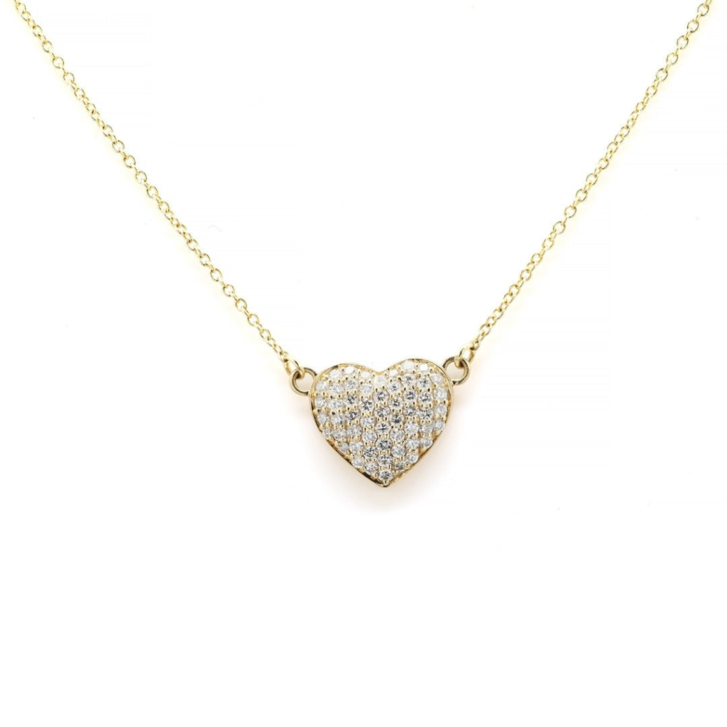 925 Sterling Silver Heart Diamond Necklace