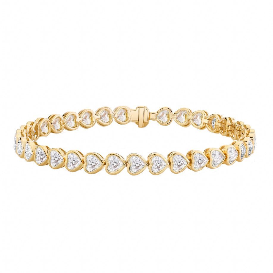 925 Sterling Silver Heart Diamond Tennis Bracelet