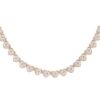 925 Sterling Silver Heart Diamond Tennis Necklace