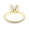 Rhodium-finished ring with heart shaped centre stone and shine
