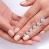 Heart-shaped engagement ring with premium CZ diamond and thick gold plating