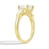 Heart engagement ring with premium CZ diamond and tapered baguette accents