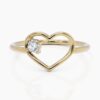 925 Sterling Silver Heart Shaped Diamond Ring
