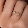 925 Sterling Silver Heart Shaped Diamond Ring - Image 2