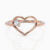 925 Sterling Silver Heart Shaped Diamond Ring - Image 6