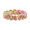 Hearts eternity band with multicolour sapphire and diamond accents