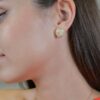 925 Sterling Silver Hearty Diamond Earrings - Image 2