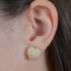 925 Sterling Silver Hearty Diamond Earrings - Image 4
