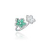 925 Sterling Silver Hellebore Duet Diamond Ring