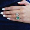 925 Sterling Silver Hellebore Duet Diamond Ring - Image 4