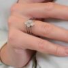 925 Sterling Silver Honey Comb Diamond Ring - Image 4