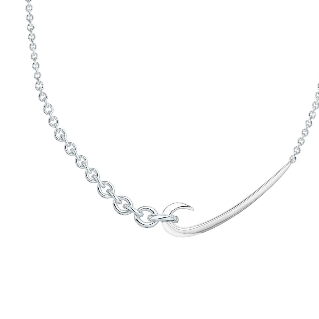 925 Sterling Silver Hook Chain Choker Pendant