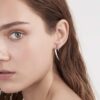 925 Sterling Silver Hook Diamond Earrings - Image 2