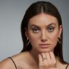 925 Sterling Silver Hook Diamond Earrings - Image 3