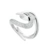 925 Sterling Silver Hook Diamond Ring
