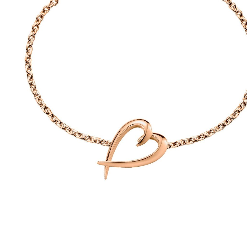 925 Sterling Silver Hook Heart Bracelet