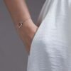 925 sterling silver bracelet with thick gold plating and heart motif