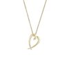 925 Sterling Silver Hook Heart Diamond Pendant - Image 3