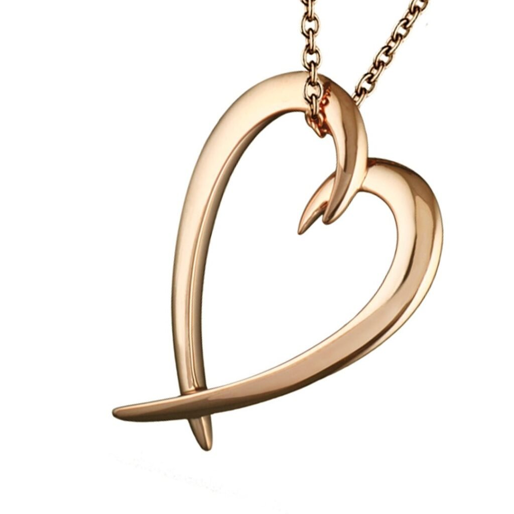 925 Sterling Silver Hook Heart Pendant