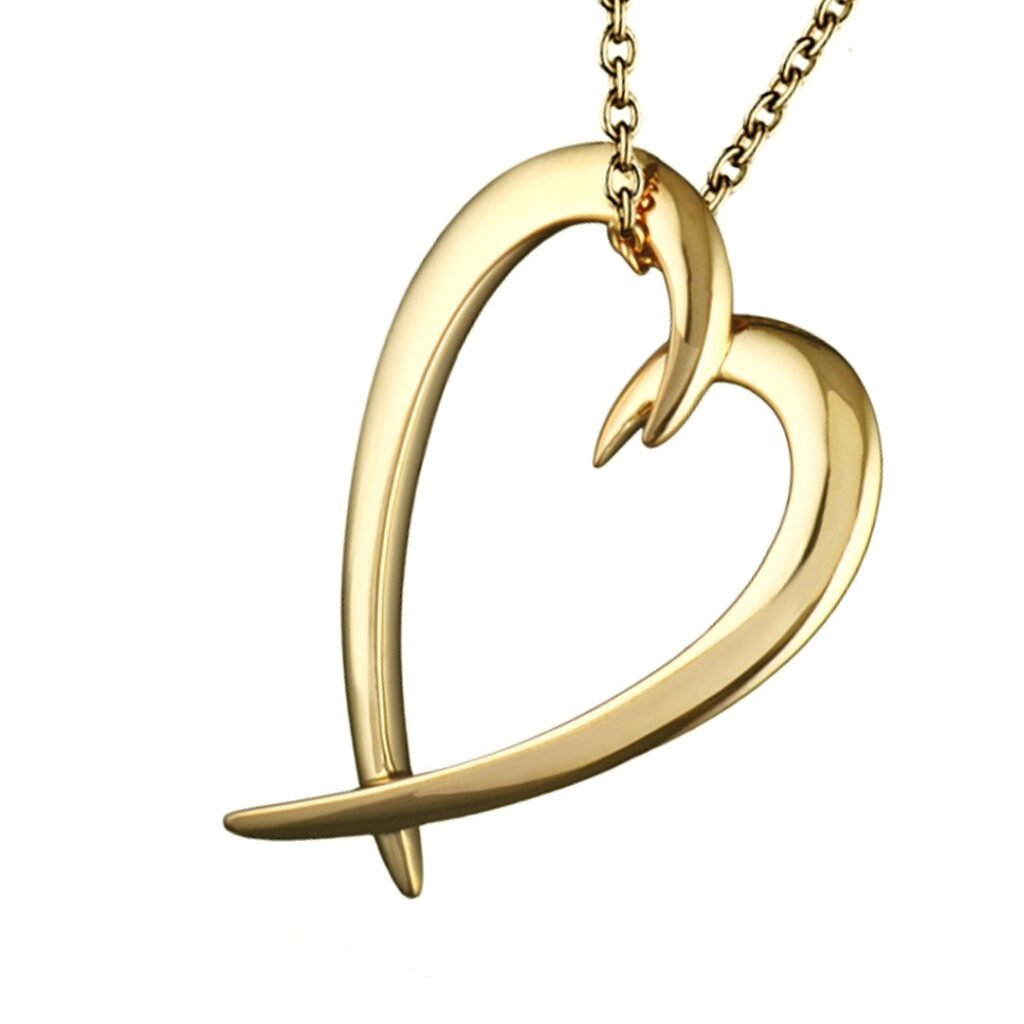 925 Sterling Silver Hook Heart Pendant
