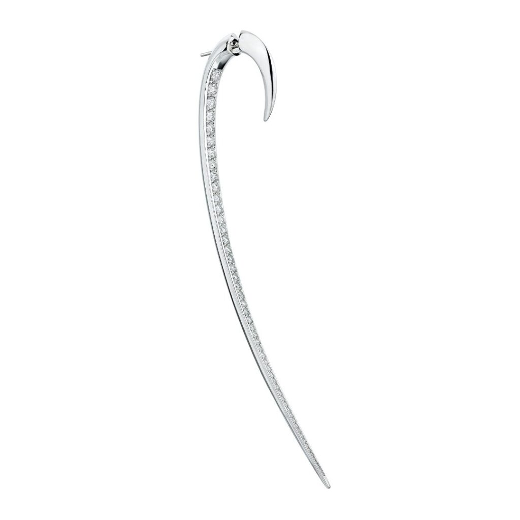 925 Sterling Silver Hook Single Size 4 Earring and Diamond