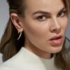 925 Sterling Silver Hook Small Diamond Earrings - Image 3