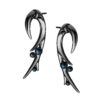 925 Sterling Silver Hooked Pearl Large Earrings and Black Pearl