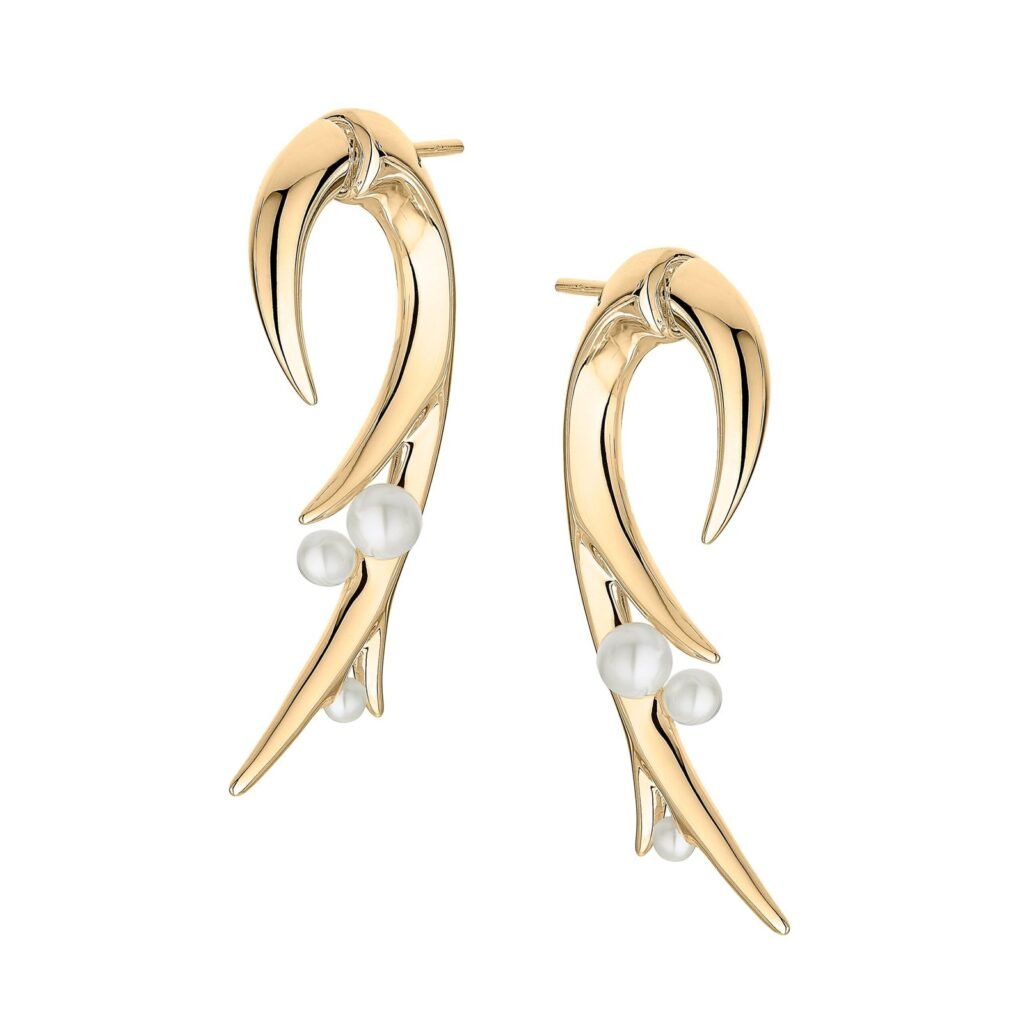 925 Sterling Silver Hooked Pearl Large Earrings