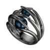 925 Sterling Silver Hooked Pearl Ring and Black Pearl - Image 3