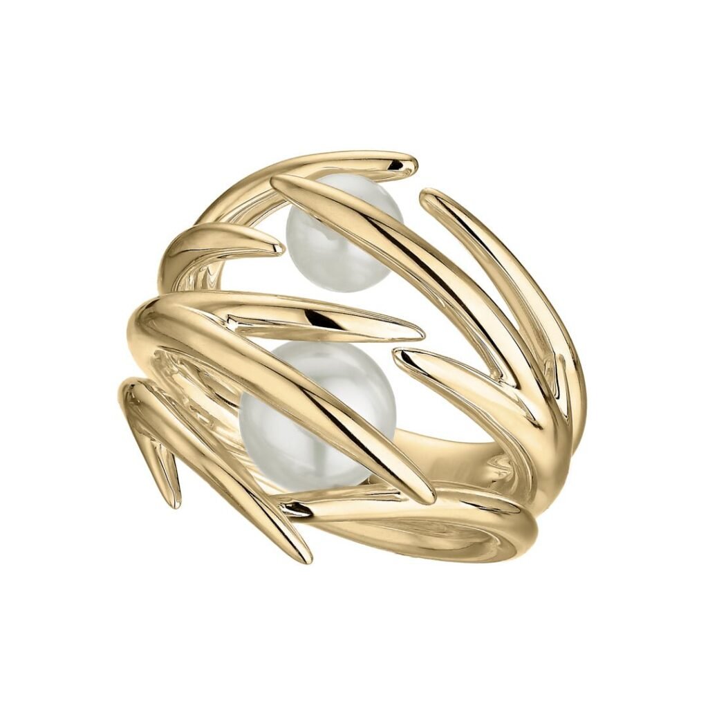 925 Sterling Silver Hooked Pearl Ring