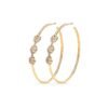 Sterling silver hoop earrings with pavé diamond bridges