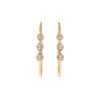 Hoop diamond earrings with premium CZ accents and tri-link motif