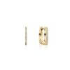 925 Sterling Silver Hoop Earrings Mini Diamond Yellow
