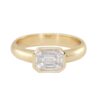 925 Sterling Silver Illusion Diamond Thick Bezel Ring