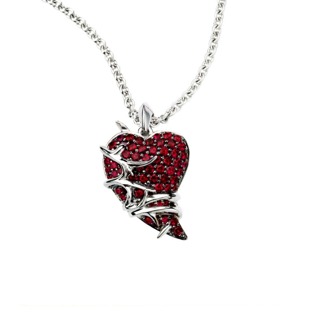 925 Sterling Silver Impassioned Necklace and Ruby