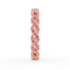 925 Sterling Silver "infinite Hope" Pink Sapphire Ribbon Eternity Band - Image 3
