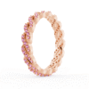 925 Sterling Silver "infinite Hope" Pink Sapphire Ribbon Eternity Band - Image 4