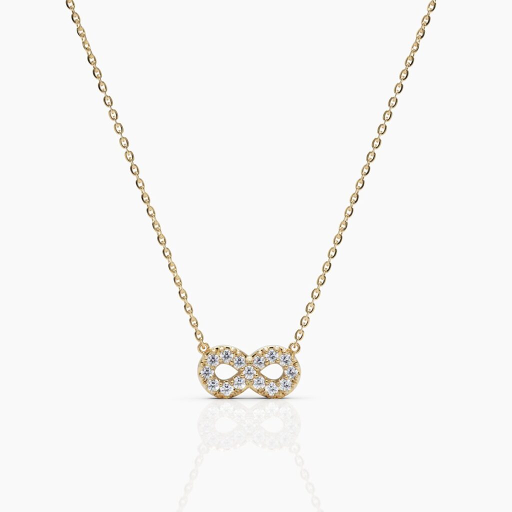 925 Sterling Silver Infinity Diamond Necklace