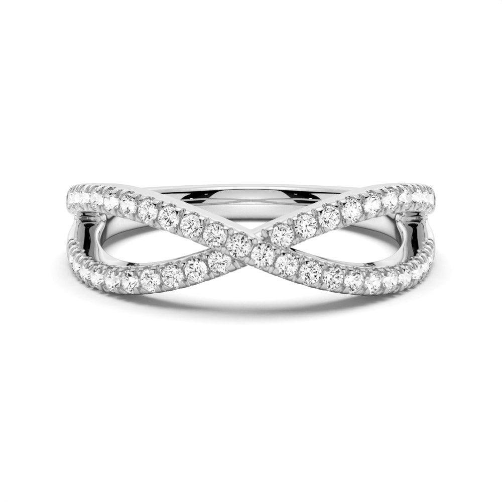 925 Sterling Silver Infinity Twist Diamond Anniversary Ring