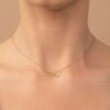925 Sterling Silver Interlinked Circles Necklace Tiny Diamond - Image 2