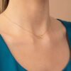 925 Sterling Silver Interlinked Circles Necklace Tiny Diamond - Image 3