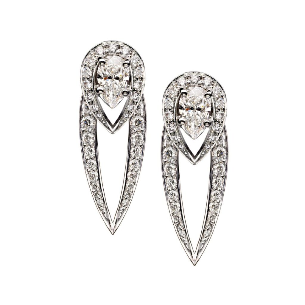 925 Sterling Silver Interlocking Ariana Earrings and 1.96CT Diamond