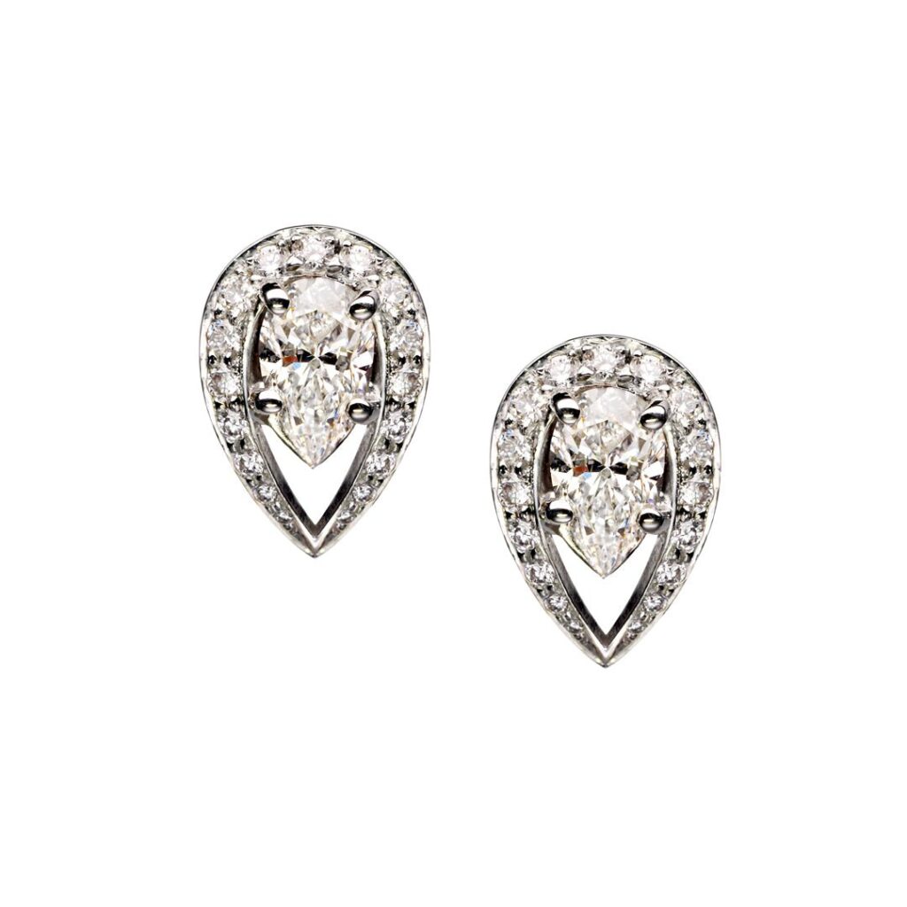 925 Sterling Silver Interlocking Ariana Stud Earrings and 1.31CT Diamond