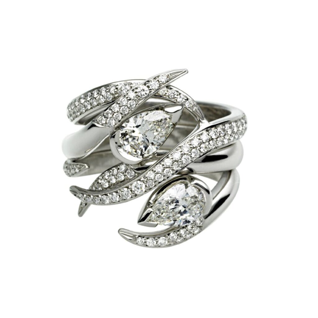 925 Sterling Silver Interlocking Ariana50 Eternity Ring Set and 1.60CT Diamond