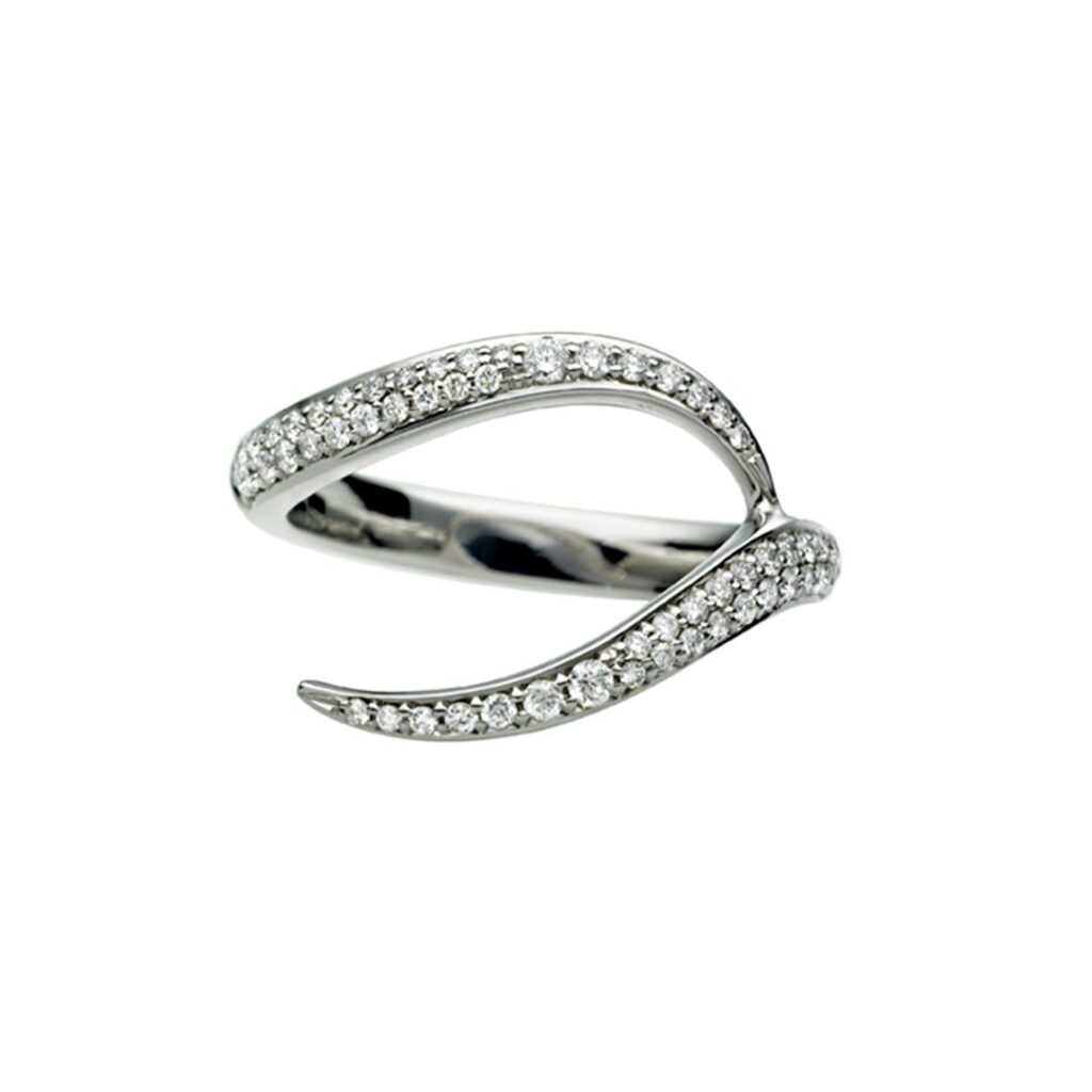 925 Sterling Silver Interlocking Ariana50 Wedding Ring and 0.37CT Diamond
