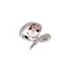 925 Sterling Silver Interlocking Aurora Diamond Ring and 2.31CT Morganite