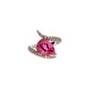 925 Sterling Silver Interlocking Aurora Diamond Ring and 3.31CT Pink Tourmaline