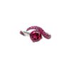 925 Sterling Silver Interlocking Aurora Ring and 2.20CT Rhodalite