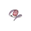 925 Sterling Silver Interlocking Aurora Ring and 3.28CT Tourmaline
